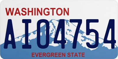 WA license plate AIO4754