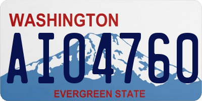 WA license plate AIO4760