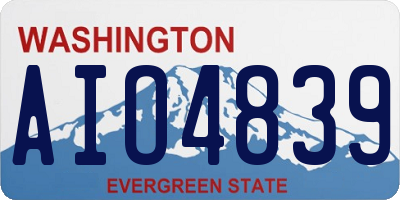 WA license plate AIO4839