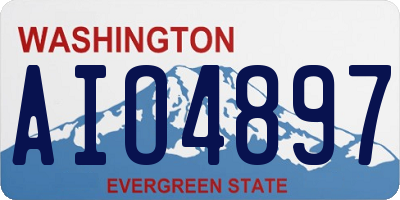 WA license plate AIO4897