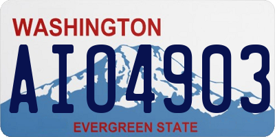 WA license plate AIO4903