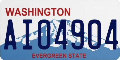 WA license plate AIO4904