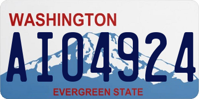 WA license plate AIO4924