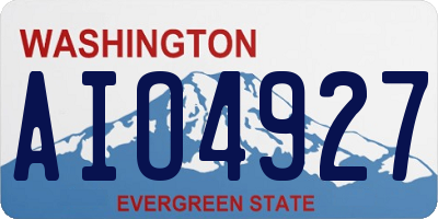WA license plate AIO4927
