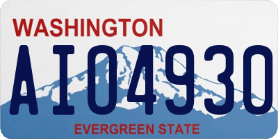 WA license plate AIO4930