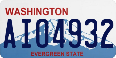 WA license plate AIO4932