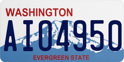 WA license plate AIO4950