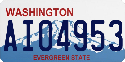 WA license plate AIO4953