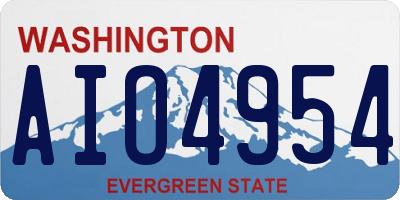 WA license plate AIO4954