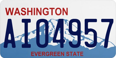 WA license plate AIO4957