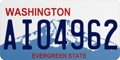WA license plate AIO4962