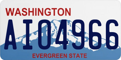 WA license plate AIO4966