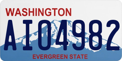 WA license plate AIO4982
