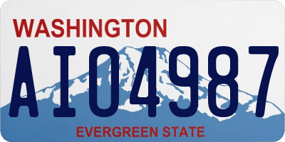 WA license plate AIO4987