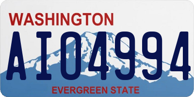 WA license plate AIO4994