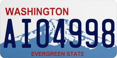 WA license plate AIO4998