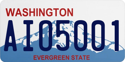 WA license plate AIO5001