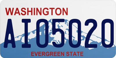 WA license plate AIO5020