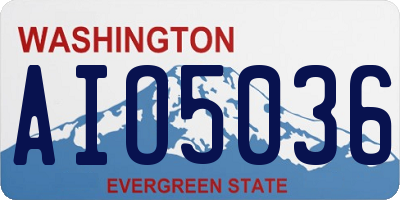 WA license plate AIO5036