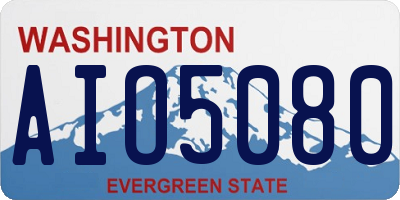 WA license plate AIO5080