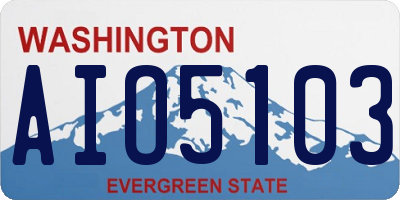 WA license plate AIO5103