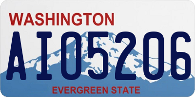 WA license plate AIO5206