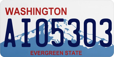 WA license plate AIO5303