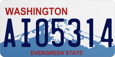 WA license plate AIO5314
