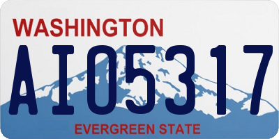 WA license plate AIO5317