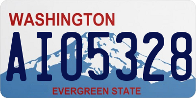 WA license plate AIO5328