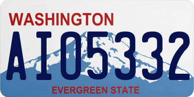 WA license plate AIO5332