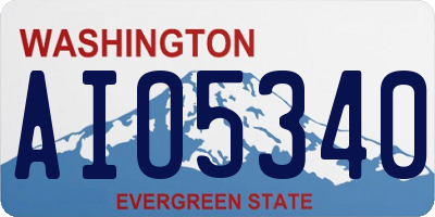WA license plate AIO5340