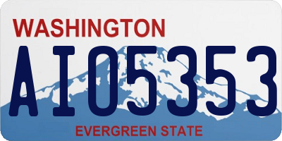 WA license plate AIO5353