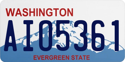 WA license plate AIO5361