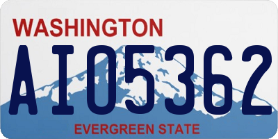 WA license plate AIO5362