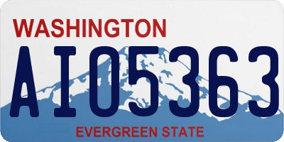 WA license plate AIO5363