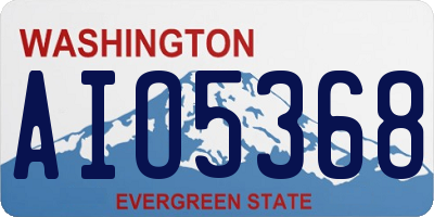 WA license plate AIO5368