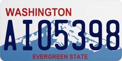 WA license plate AIO5398