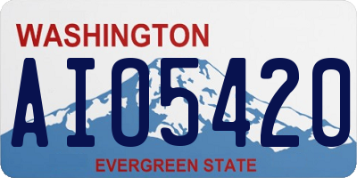 WA license plate AIO5420