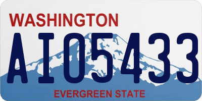 WA license plate AIO5433