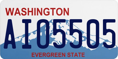 WA license plate AIO5505