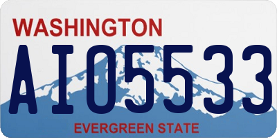 WA license plate AIO5533