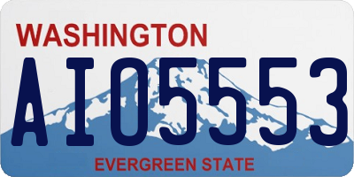 WA license plate AIO5553