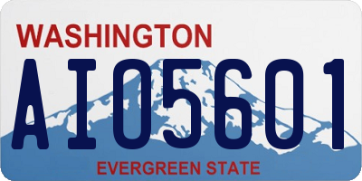WA license plate AIO5601