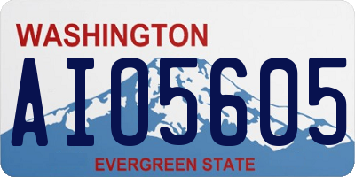 WA license plate AIO5605
