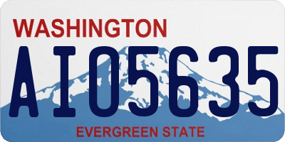 WA license plate AIO5635