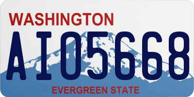 WA license plate AIO5668