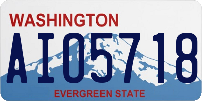 WA license plate AIO5718