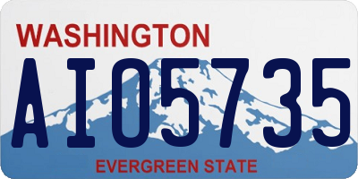 WA license plate AIO5735