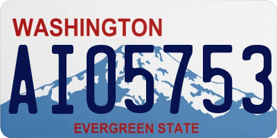 WA license plate AIO5753